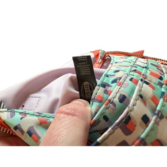 Fossil Keyper Messenger Crossbody Bag Set Multicolor Geometric - Picture 14 of 16